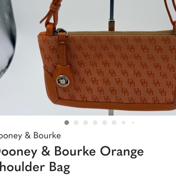 Dooney & Bourke Orange Leather Trim Wristlet #45 - Picture 8 of 13